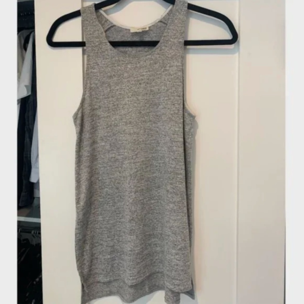 Heather Gray High Neck Aritzia Wilfred Free Tank Top [Extra Extra Small / XXS]